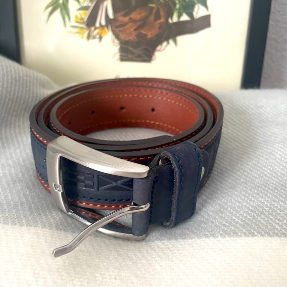 GP & Max Genuine Italian Leather Belt Nautical Made In Italy Preppy Dressy - Picture 2 of 16